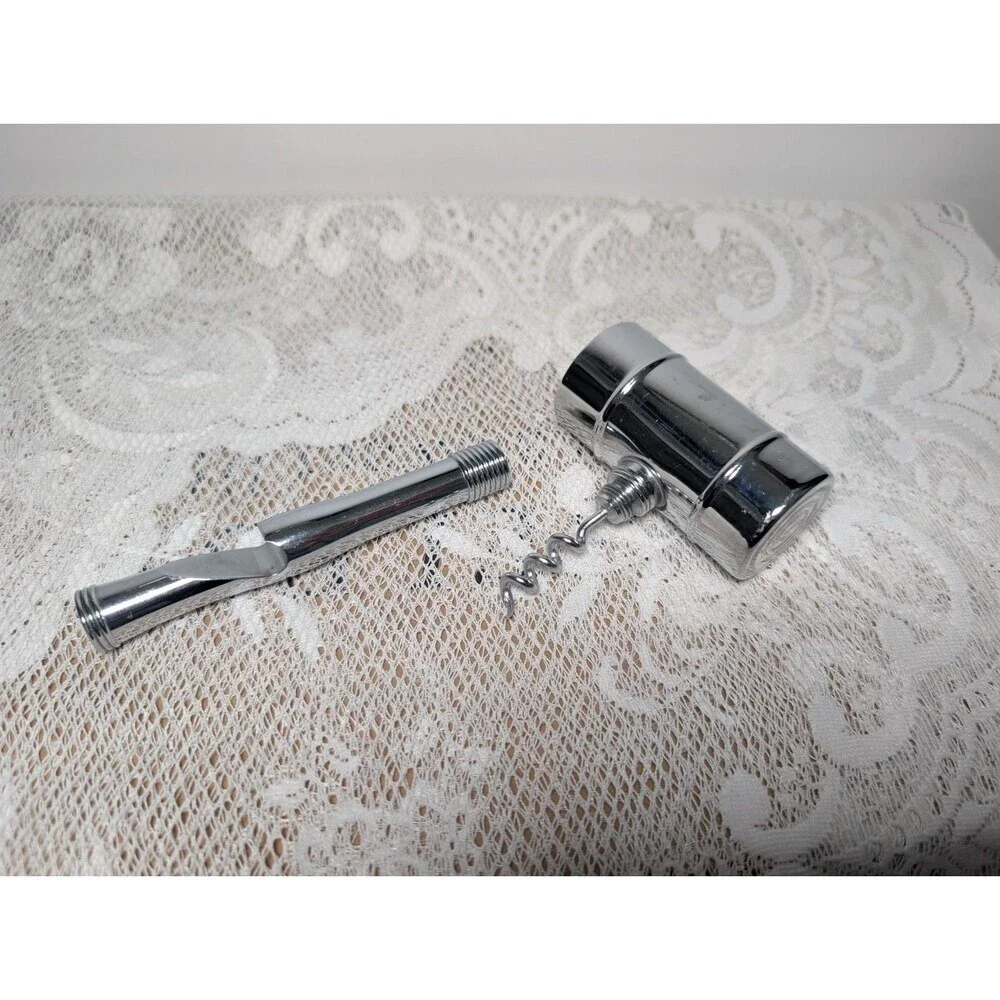 National Silver Cavalier Italy Chrome Bar Caddie 2-oz Jigger Opener Corkscrew